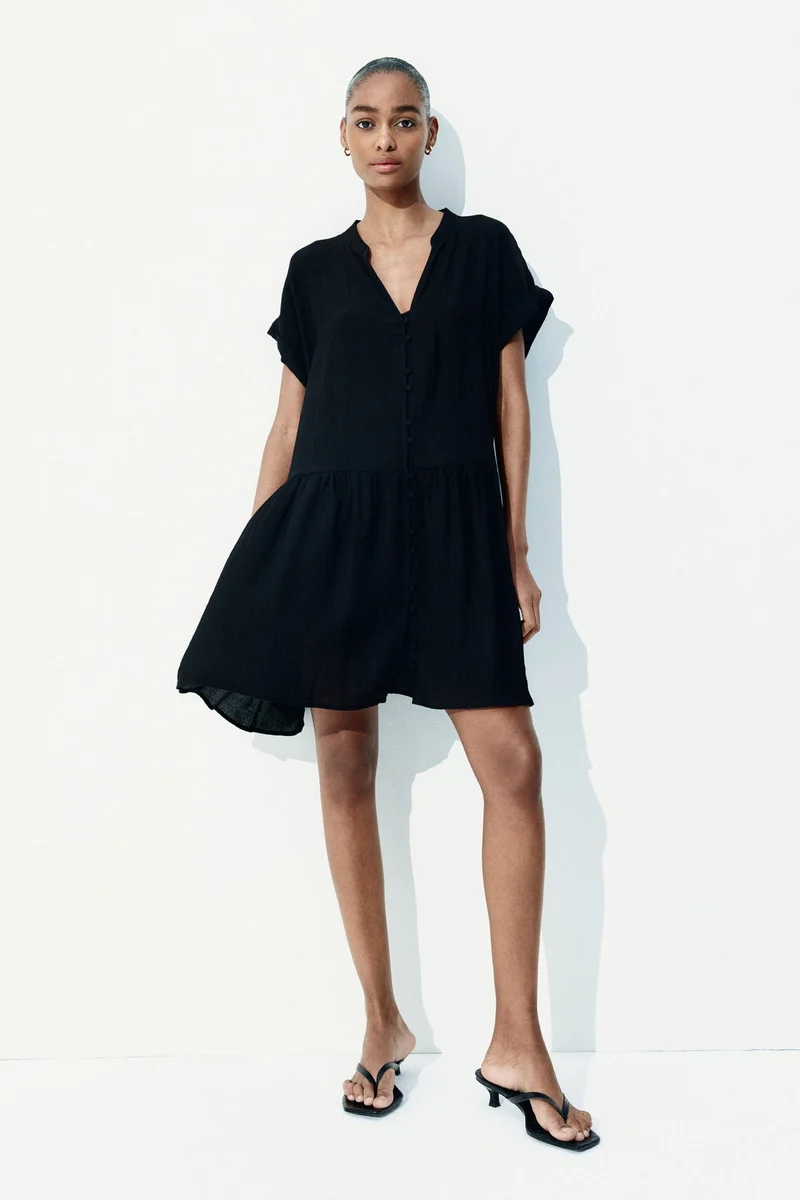 H&M Textured Button-Down Dress