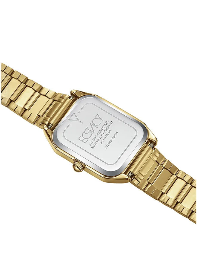 ECSTACY Ecstacy Women's Japan Quartz Movement Watch, Analog Display and Stainless Steel Strap - E22506-GBGW, Gold
