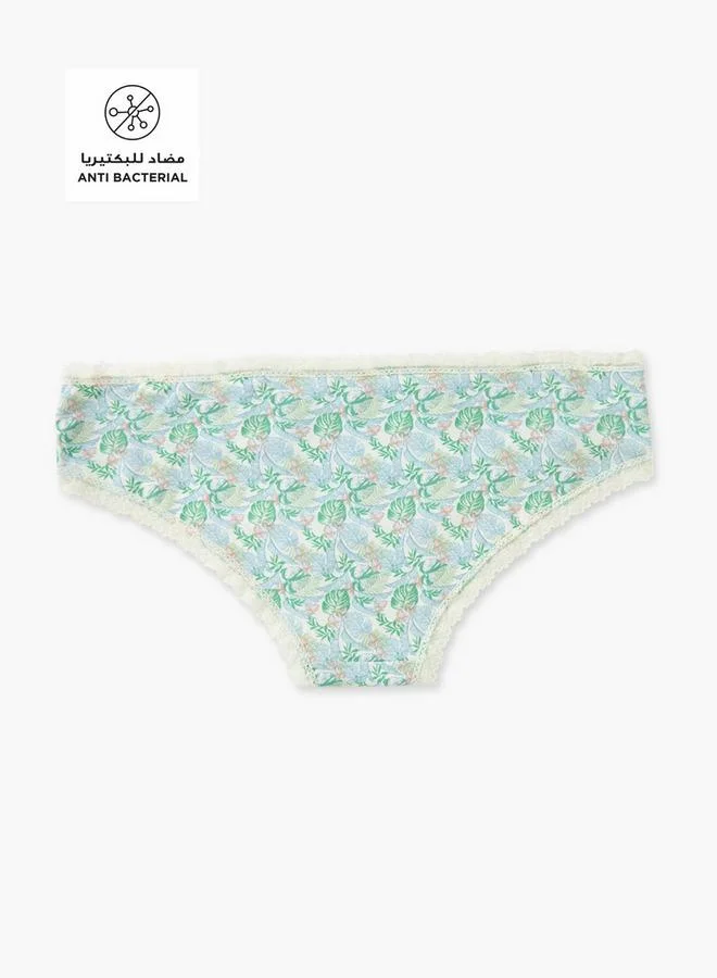 Splash FAV All-Over Floral Print Bikini Briefs with Elasticated Waistband