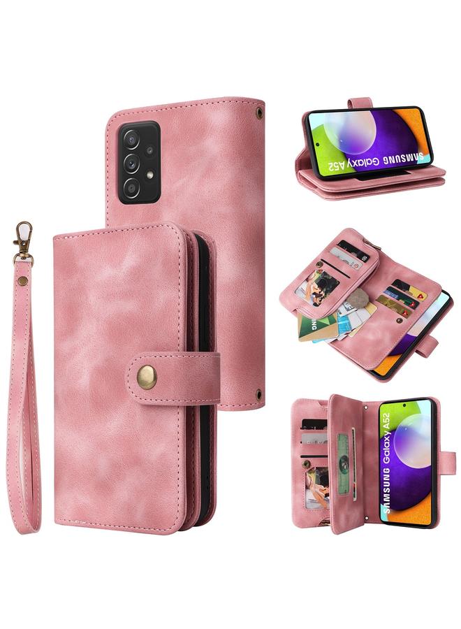 S-TOP Case For Samsung Galaxy A52 5G / 4G Multifunctional Card Slot Zipper Wallet Leather Phone Case - Image 1