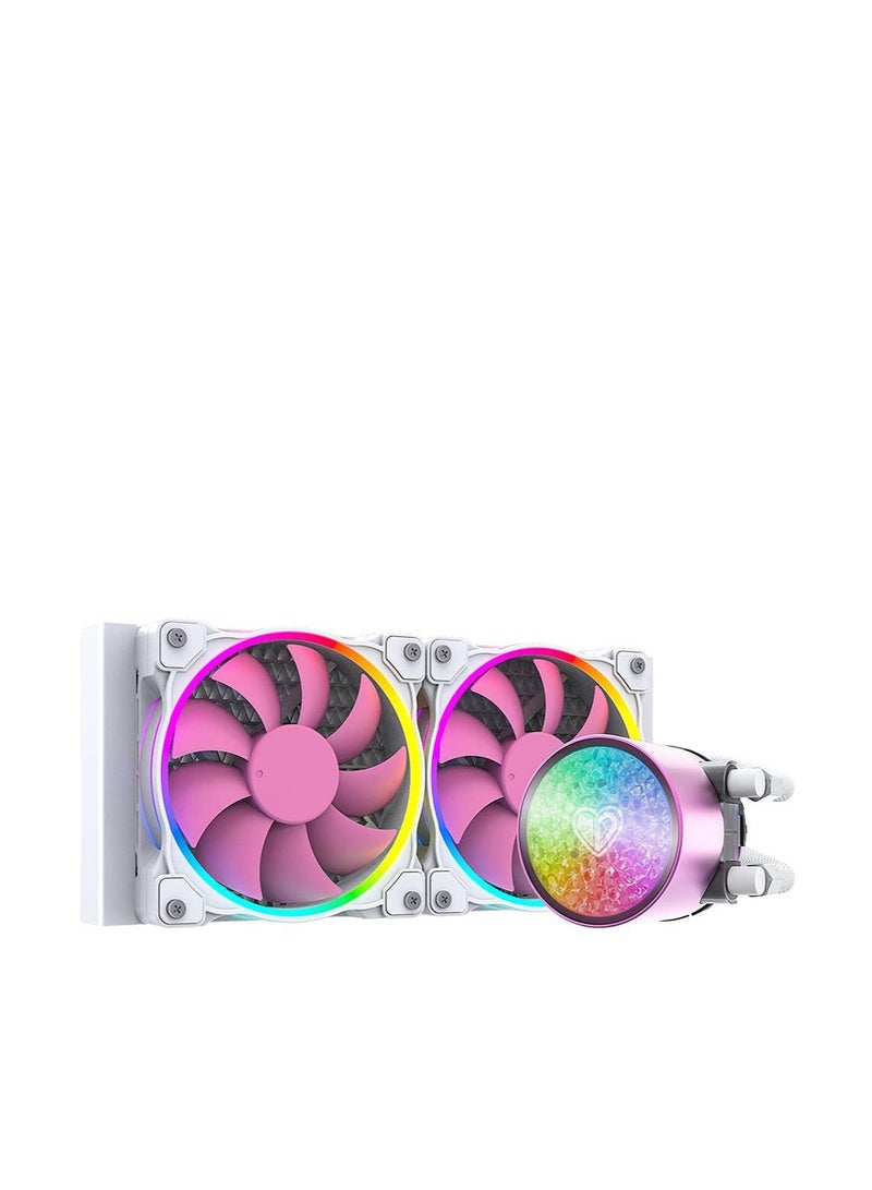 ID-COOLING PINKFLOW 240 DIAMOND EDITION CPU Water Cooler 5V ARGB AIO Cooler 240mm CPU Liquid Cooler 2X120mm RGB Fan, Intel 115X/1200/2066, AMD AM4/AM5 - Image 1