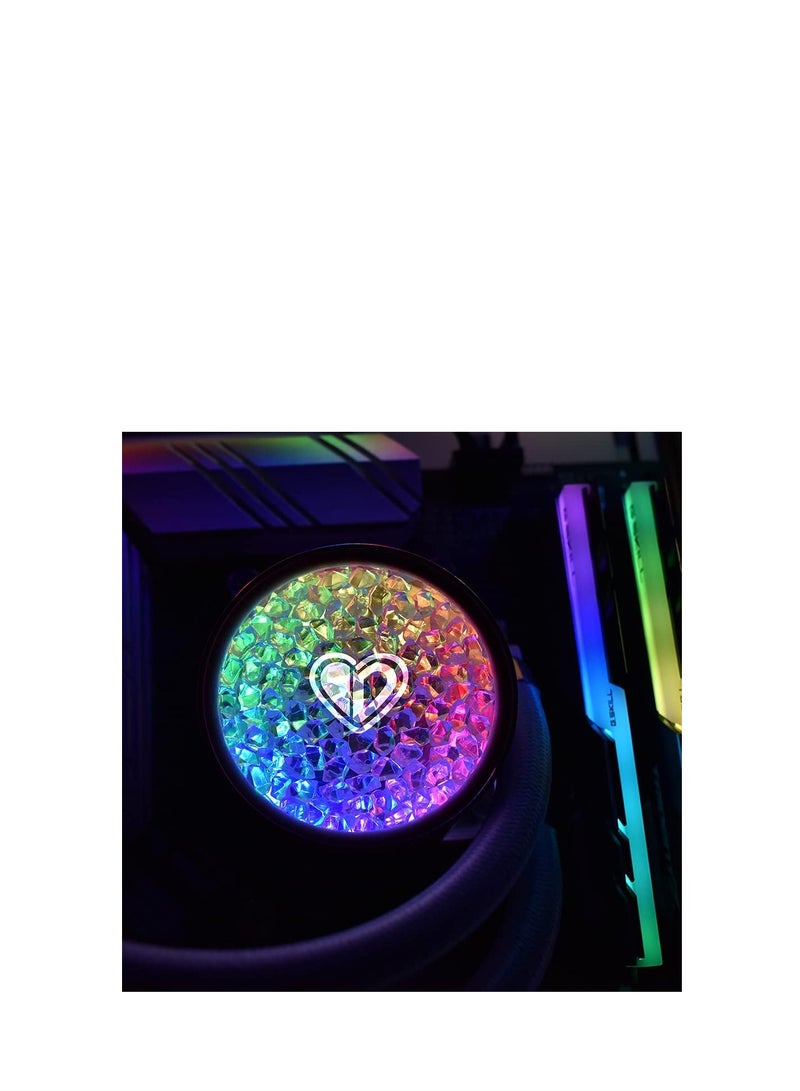 ID-COOLING PINKFLOW 240 DIAMOND EDITION CPU Water Cooler 5V ARGB AIO Cooler 240mm CPU Liquid Cooler 2X120mm RGB Fan, Intel 115X/1200/2066, AMD AM4/AM5 - Image 2