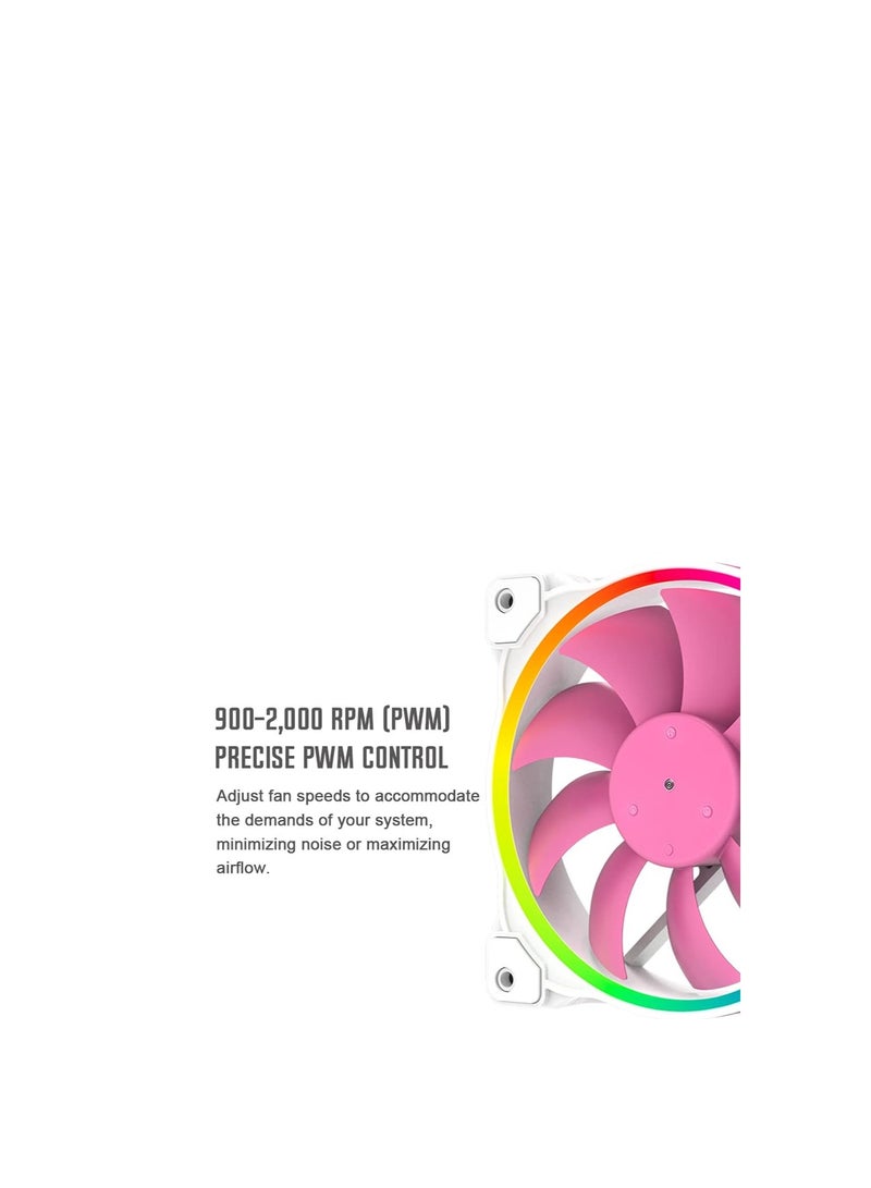 ID-COOLING PINKFLOW 240 DIAMOND EDITION CPU Water Cooler 5V ARGB AIO Cooler 240mm CPU Liquid Cooler 2X120mm RGB Fan, Intel 115X/1200/2066, AMD AM4/AM5 - Image 5