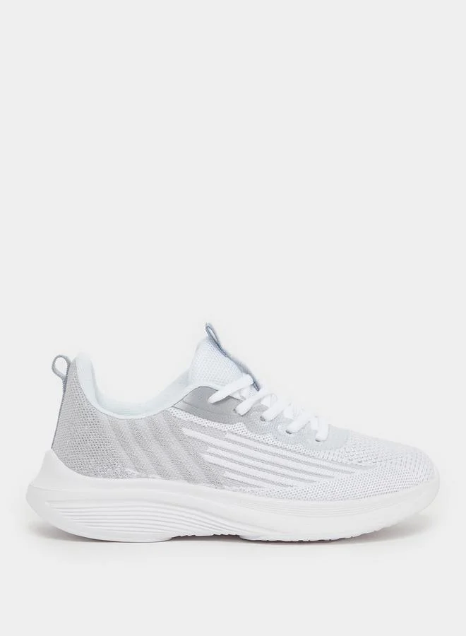 ستايلي Styli Textured Mesh Lace Up Sneakers