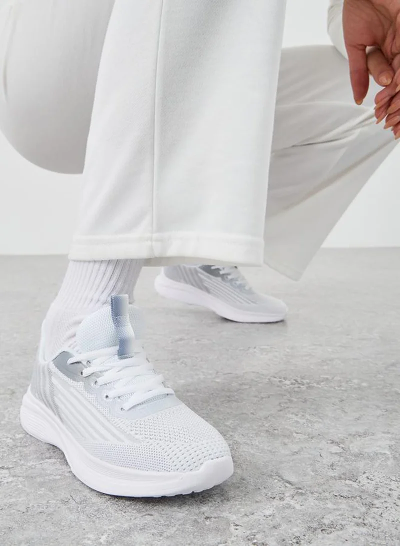 Styli Active Textured Mesh Lace Up Sneakers