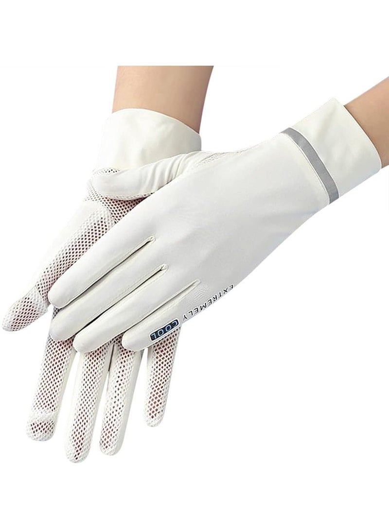 Ladies Sun Protection Fingerless Gloves, Summer Sun Protection Gloves, UPF 50+ UV Sun-Proof Glove, Mesh Silky Cooling Touchscreen Anti-Slip Mittens, Golf Cycling Gloves - Image 1