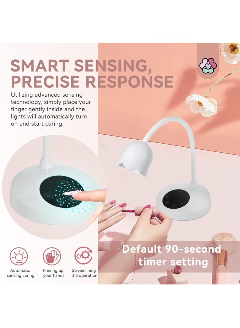 Excefore - Intellisense Nail Lamp-30W Gel X Lamp Mini Cordless Nail Lamp for Gel Nail Polish, Rechargeable LED Flash Cure Lamp Gel Nails Quick Drying Goosenecks U V Lamp for Nail Salon Home DIY Manicure - Image 1
