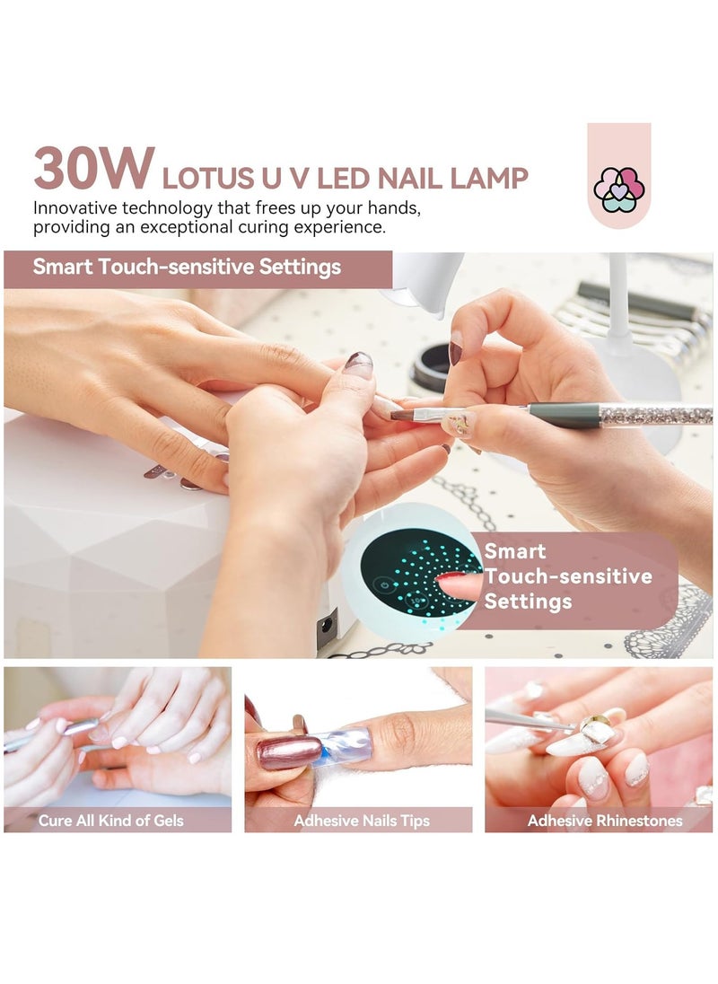 Excefore - Intellisense Nail Lamp-30W Gel X Lamp Mini Cordless Nail Lamp for Gel Nail Polish, Rechargeable LED Flash Cure Lamp Gel Nails Quick Drying Goosenecks U V Lamp for Nail Salon Home DIY Manicure - Image 1