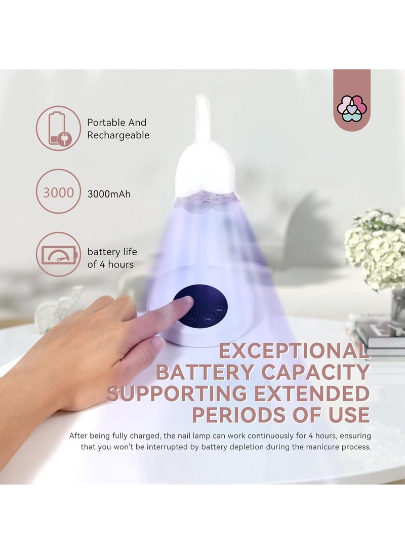 Excefore - Intellisense Nail Lamp-30W Gel X Lamp Mini Cordless Nail Lamp for Gel Nail Polish, Rechargeable LED Flash Cure Lamp Gel Nails Quick Drying Goosenecks U V Lamp for Nail Salon Home DIY Manicure - Image 1