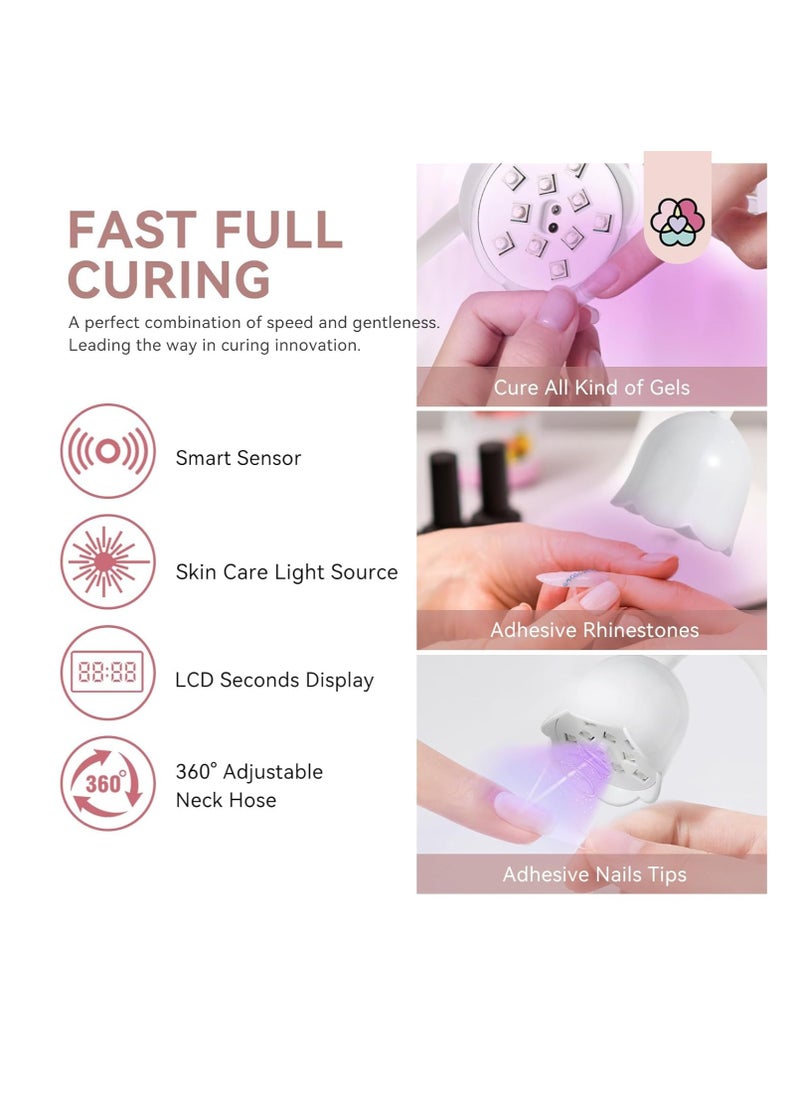Excefore - Intellisense Nail Lamp-30W Gel X Lamp Mini Cordless Nail Lamp for Gel Nail Polish, Rechargeable LED Flash Cure Lamp Gel Nails Quick Drying Goosenecks U V Lamp for Nail Salon Home DIY Manicure - Image 1