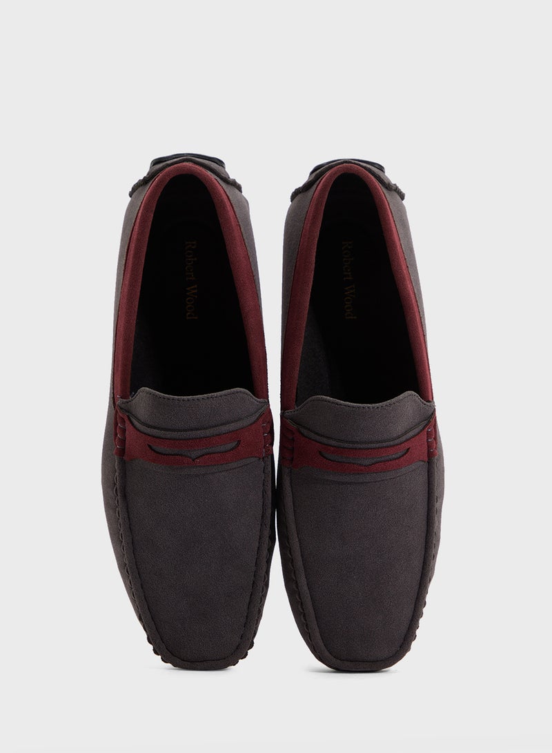 Robert Wood Color Block Suede Loafers  - Image 4