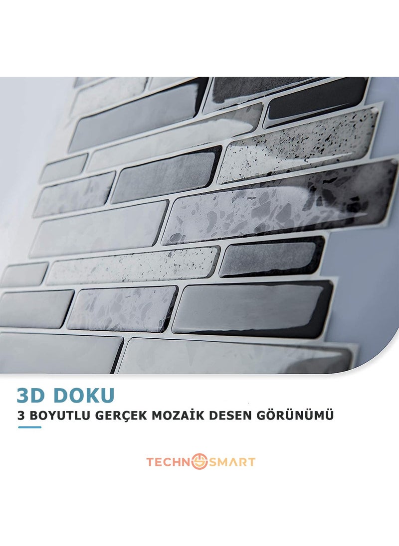 Technosmart 1Pcs 3D Self-Adhesive 30×30CM Coating Mosaic View Wall Sticker Kitchen Bathroom  - Image 3