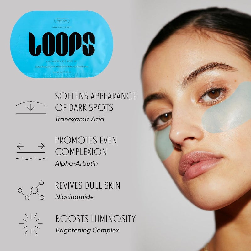 LOOPS Hyper Smooth Eye Hydrogel Eye Mask 5 Pc Brighten Hydrate Nourish and Help Reduce Dark Circles for Refreshed Eyes Reduces Signs of Puffiness and Fortify Your Eyes - Image 5