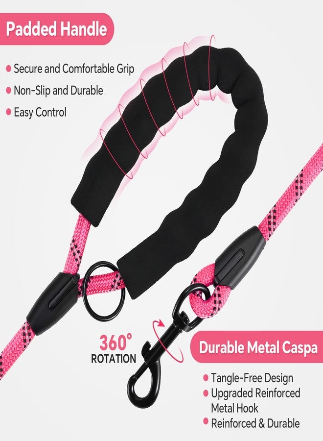 Glohoop Heavy Duty Dog Leash - 4.9 FT for Large and Small Dogs - Strong Nylon, Comfortable Handle, Reflective Stitching - Ideal for Walking, Training, and Outdoor Activities, Pink - Image 2