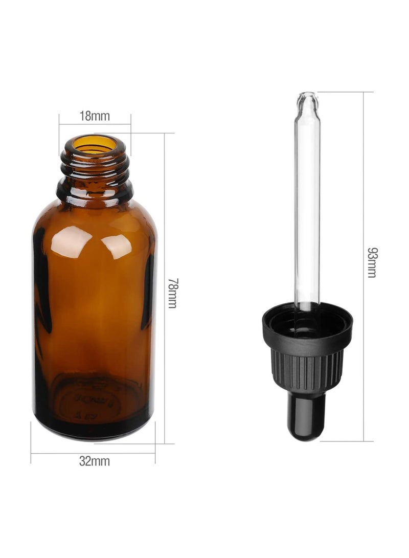 SYOSI 30ml Amber Dropper Bottle Empty Eye Glass Bottles with Pipette Small Sample for Essential oil Diffuser Massage Beauty Oil Mix 6 Pcs - Image 2
