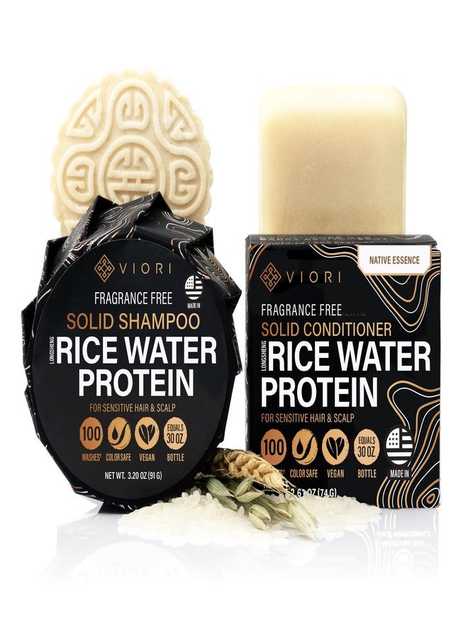 Viori Native Essence Shampoo and Conditioner Bar Set Made with Rice Water - Handcrafted Sulfate Free Shampoo and Conditioner - Image 1