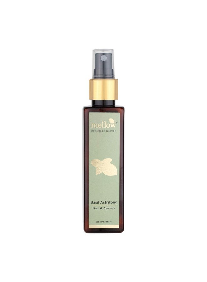 MELLOW Herbals Ayurvedic Basil Astritone Face Toner (100Ml) For Oily & Acne Prone Skin Tightens Skin Eucalyptus Basil Aloe Vera & Rose Petals Ayush Certified Gmo Paraben And Silicone Free - Image 1