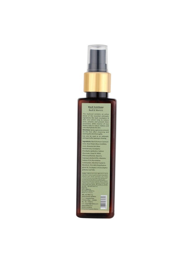 MELLOW Herbals Ayurvedic Basil Astritone Face Toner (100Ml) For Oily & Acne Prone Skin Tightens Skin Eucalyptus Basil Aloe Vera & Rose Petals Ayush Certified Gmo Paraben And Silicone Free - Image 2