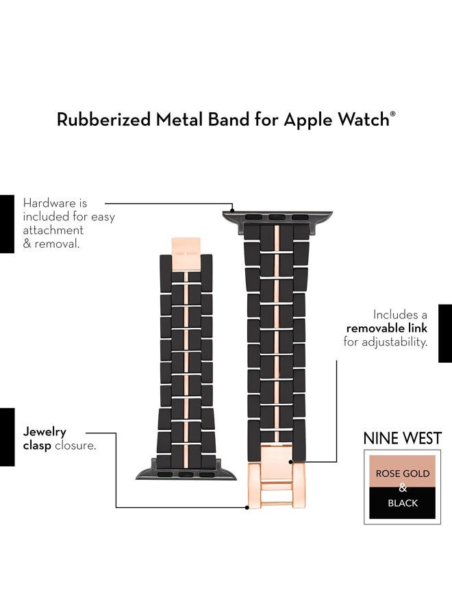 NINE WEST Fashion Rubberized Bracelet for Apple Watch Secure, Adjustable, Apple Watch Band Replacement, Fits Most Wrists - Image 3
