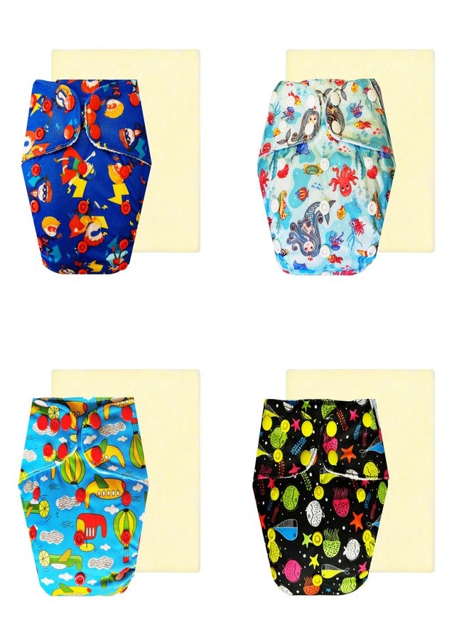 Dumbledo Elite Cloth Diaperwith Magical Soaker (Pack of 4) | Soft & Gentle | Reusable & Washable | Easy to Clean | Worry-Free Diapering | 3 Months - 3 Years | Unisex Baby - Image 1