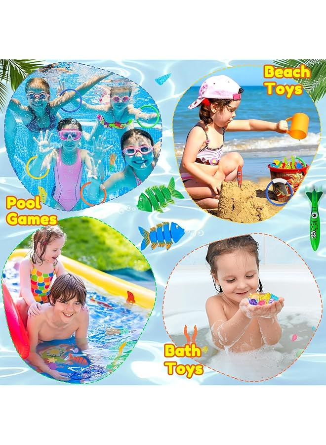 KASTWAVE Pool Diving Swimming Toys For Kids 34Pcs Underwater Dive Gifts With Storage Bag Fun Swim Games Sinking Set Training Diving Swim Toys For Boys Girls Toddlers - Image 5
