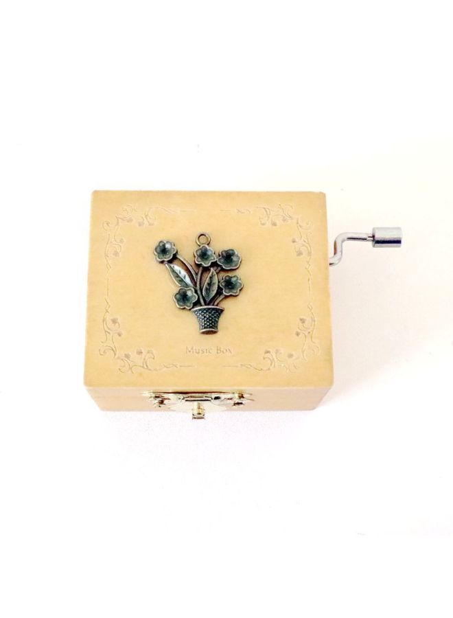 Vintage Small Patch Music Box Metal Wooden Hand Music Box Cute Gift Student Gift Wholesale-Color:Flowerpot  - Image 1