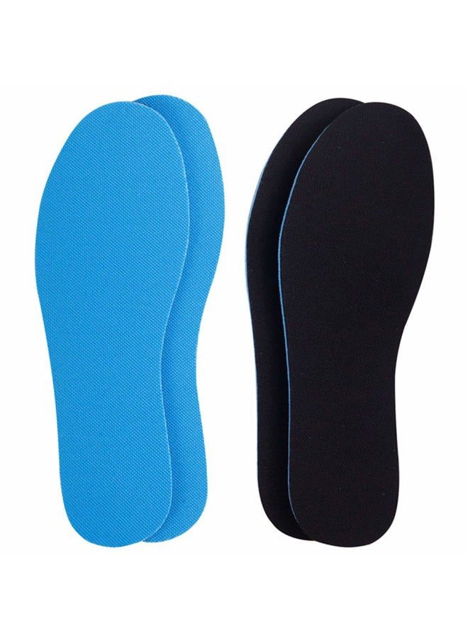 Amitataha 2 Pairs Breathable Insoles, Super-Soft, Sweat-Absorbent, Double-Colored and Double-Layered Shoe Inserts of Foam that Fit in Any Shoes (Blue/Black, 9.5-12 Women/8-9 Men) - Image 1