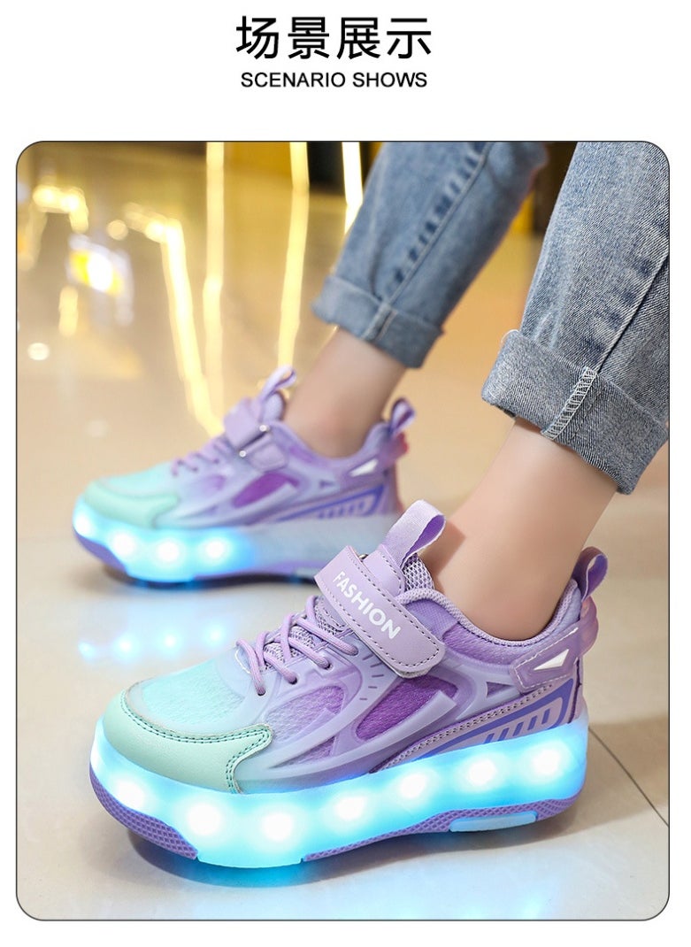 NIBEMINENT Kids Roller Skates Shoes 4 Wheels Roller Shoes Boys Girls Wheel Shoes Roller Sneakers Shoes for Beginner More Balanced  - Image 4