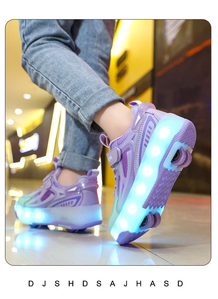 NIBEMINENT Kids Roller Skates Shoes 4 Wheels Roller Shoes Boys Girls Wheel Shoes Roller Sneakers Shoes for Beginner More Balanced  - Image 5