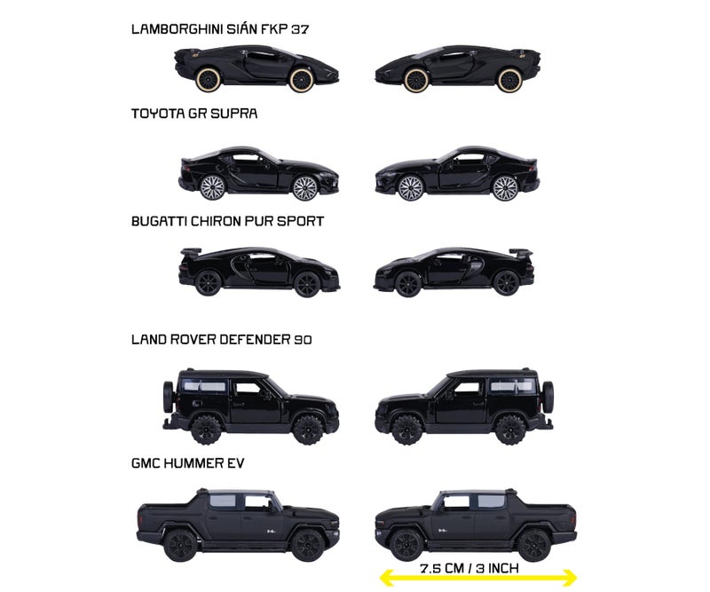 Majorette Black Edition Die-Cast Toy Car Gift Set Pack of 5 – Premium Mini Vehicle Collection for Kids & Collectors - Image 3