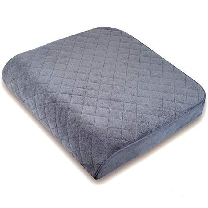 LARGE 19X17X325 MEDIUMFIRM MEMORY FOAM SEAT CUSHION WITH COOLING EFFECT WASHABLE COVER AND NONSLIP BASE FOR OFFICE CHAIRS WHEELCHAIRS RECLINERS CARS BACK PAIN RELIEF GRAY