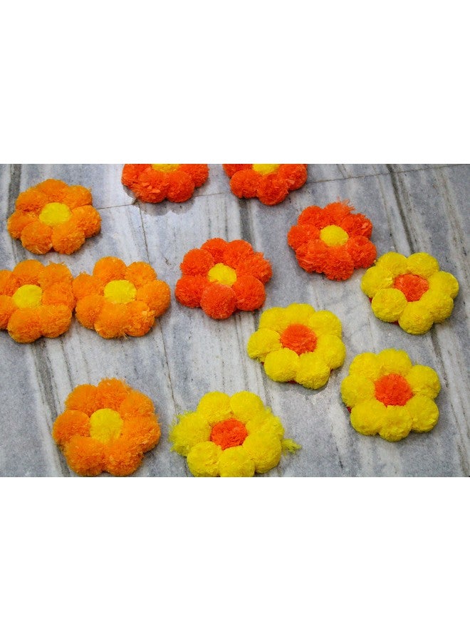 JH Gallery Artificial Marigold Flowers Handmade Rangoli Set Decoration Home Decor - Home and Pooja Room Decorative, Floor Mats, Diwali Festive Indoor Outdoor Décor, House Warming Floor Decor - Image 5