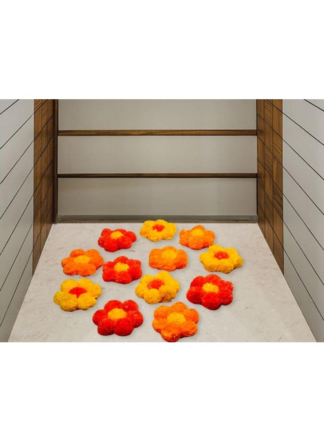 JH Gallery Artificial Marigold Flowers Handmade Rangoli Set Decoration Home Decor - Home and Pooja Room Decorative, Floor Mats, Diwali Festive Indoor Outdoor Décor, House Warming Floor Decor - Image 1