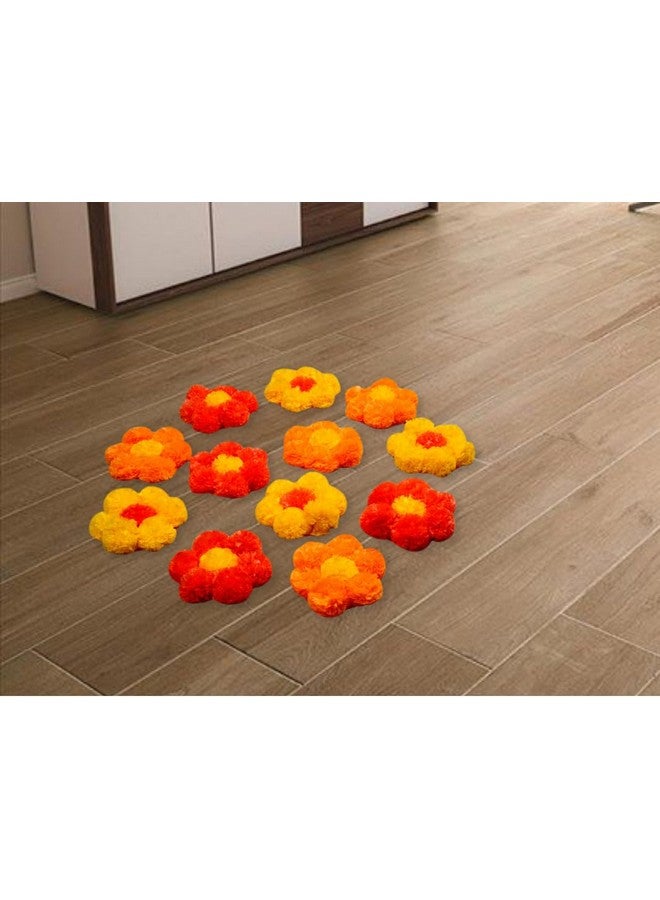 JH Gallery Artificial Marigold Flowers Handmade Rangoli Set Decoration Home Decor - Home and Pooja Room Decorative, Floor Mats, Diwali Festive Indoor Outdoor Décor, House Warming Floor Decor - Image 2
