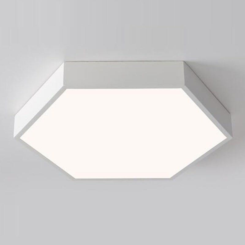 Nordic Minimalist LED Hexagonal Ceiling Light - Cold White Fixture for Bedroom, Kitchen, and Bathroom(White,60cm) - Image 1