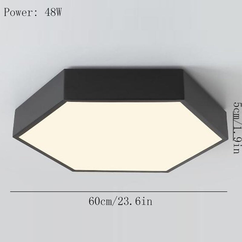 Nordic Minimalist LED Hexagonal Ceiling Light - Cold White Fixture for Bedroom, Kitchen, and Bathroom(White,60cm) - Image 5