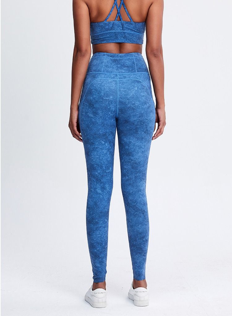 Loquat Solid Stretch Yogo Pants Blue  - Image 4