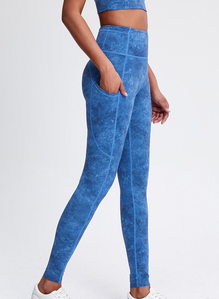 Loquat Solid Stretch Yogo Pants Blue  - Image 1
