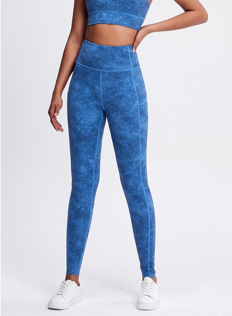 Loquat Solid Stretch Yogo Pants Blue  - Image 3