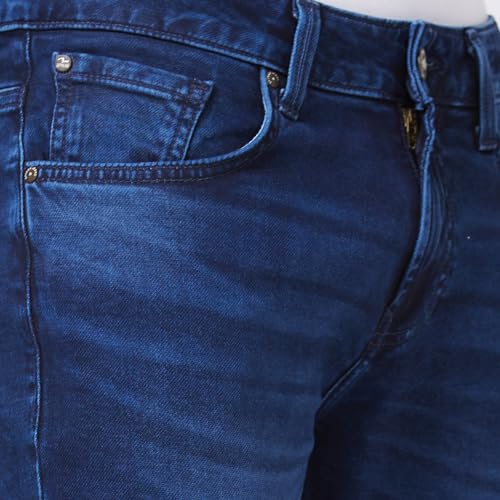 Spykar Mid Rise Slim Fit Tapered Length Blue Jeans for Men (Size: 32)-MDKN2BC006-Mid Blue - Image 5