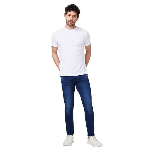 Spykar Mid Rise Slim Fit Tapered Length Blue Jeans for Men (Size: 32)-MDKN2BC006-Mid Blue - Image 2