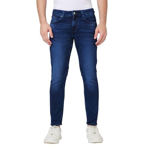 Spykar Mid Rise Slim Fit Tapered Length Blue Jeans for Men (Size: 32)-MDKN2BC006-Mid Blue - Image 1