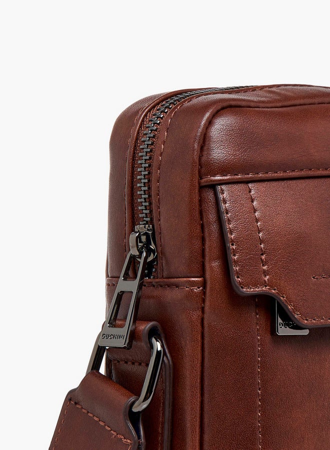 دوتشيني حقيبة كروس بودي صلبة بحزام قابل للتعديل وإغلاق بسحاب - Image 5