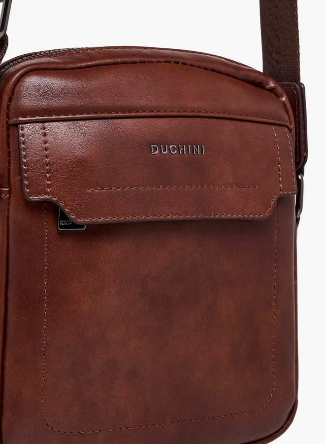 دوتشيني حقيبة كروس بودي صلبة بحزام قابل للتعديل وإغلاق بسحاب