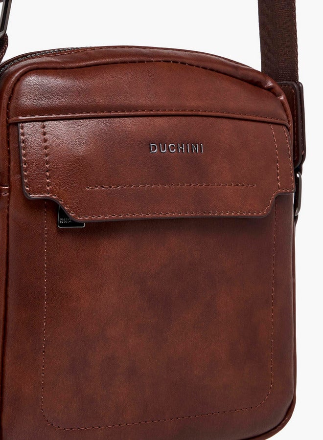 دوتشيني حقيبة كروس بودي صلبة بحزام قابل للتعديل وإغلاق بسحاب - Image 4