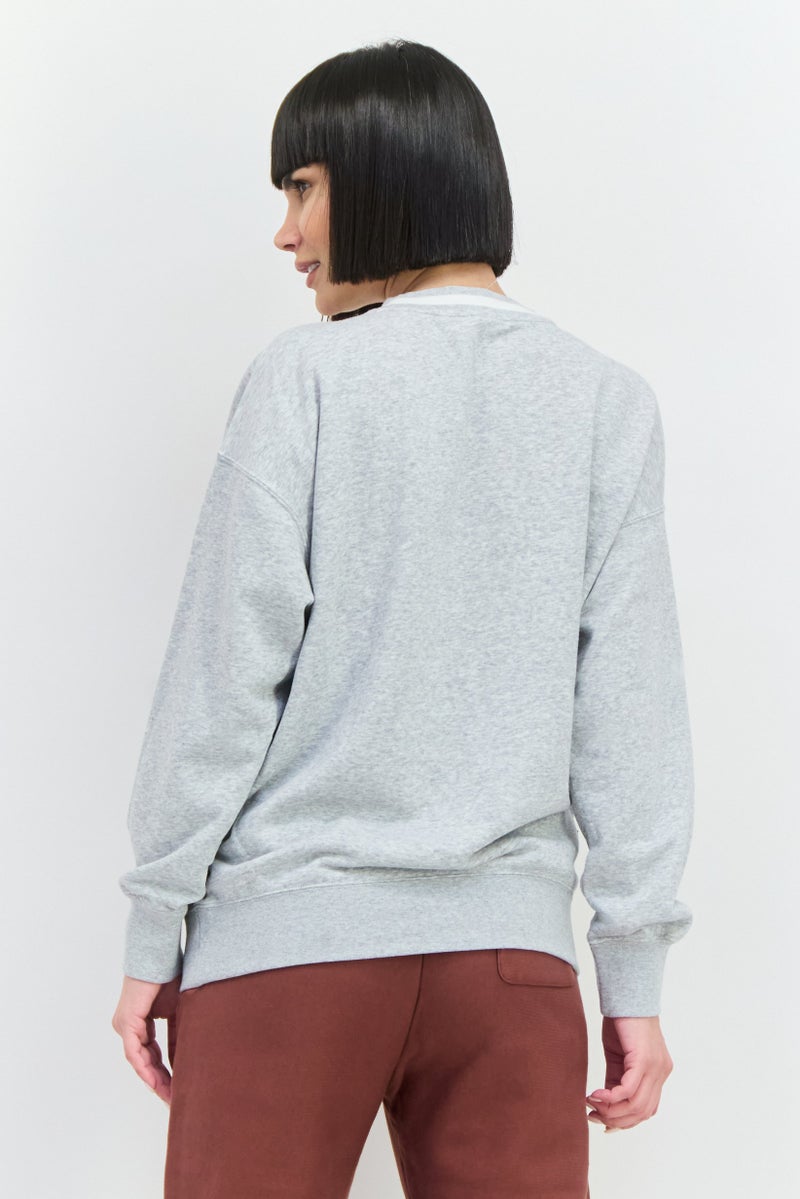 PUMA Women Regular Fit Embroidered Logo Outdoor Sweatshirts, Heather Grey - Image 3