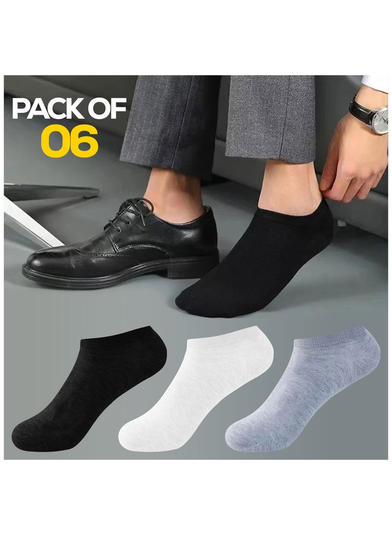 Selecta Now Men's Cotton Pack of 6 Ankle Socks Low Cut Breathable No Show Trainer Socks for Gym Office & Casual Wear Comfortable Soft Socks - Image 1
