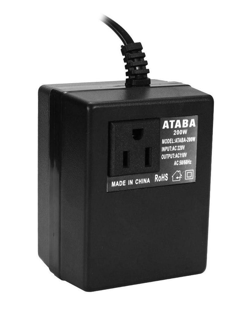 Atababa Intelligent Efficient Household 200W AC 220V To 110V Step Down Transformer Voltage Converter Travel Power Adapter  - Image 2