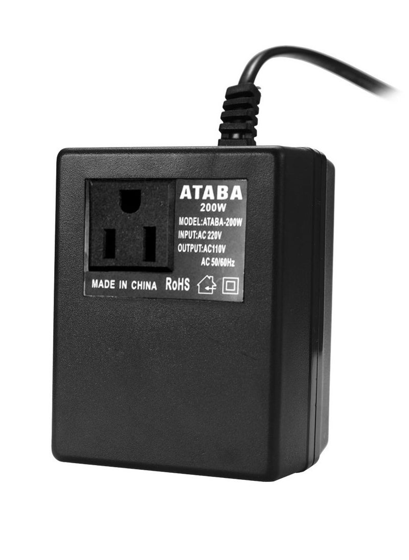 Atababa Intelligent Efficient Household 200W AC 220V To 110V Step Down Transformer Voltage Converter Travel Power Adapter  - Image 3
