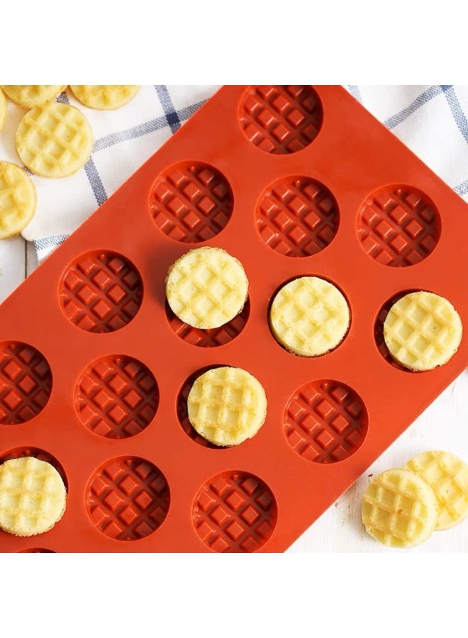 Silicone Waffle Mold Set, 2PCS/Set 20 Cavity Mini Silicone Waffle Mold Waffle Making Mold, Non-stick Cake Cookie Chocolate Making Mold for Baking - Image 5